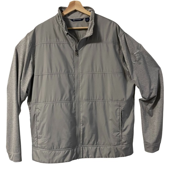 Cutter & Buck Other - Cutter & Buck Mens XL Grey Hybrid Full Zip Super Bowl Embroidered‎ Jacket